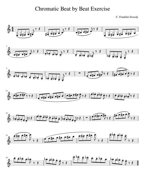 Clarinet Chromatic Scale Beat By Beat Exercise Sheet Music For