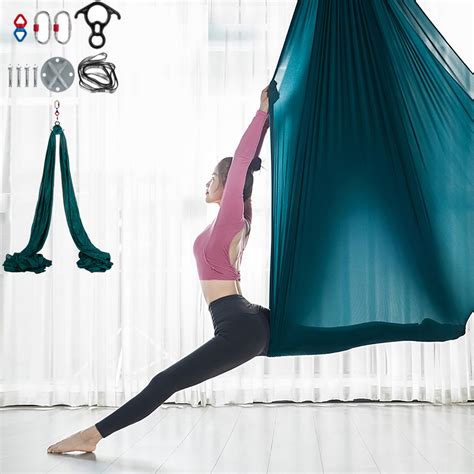 Vevor Aerial Silk Yard Aerial Yoga Swing Set Ft Antigravity Ceiling Hanging Yoga Sling