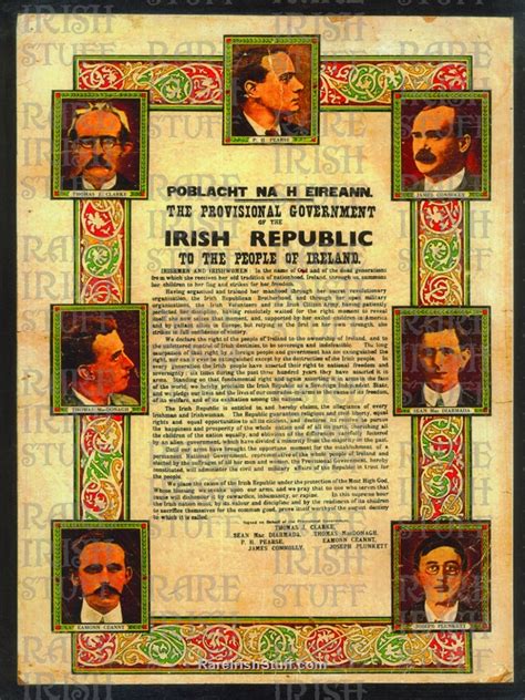 Proclamation Of The Irish Republic 1916 Leaders And Celtic Surround