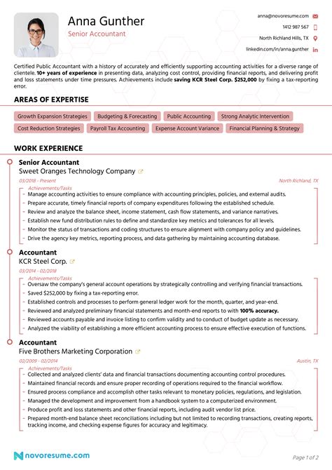 Accountant Resume Writing Guide Example For