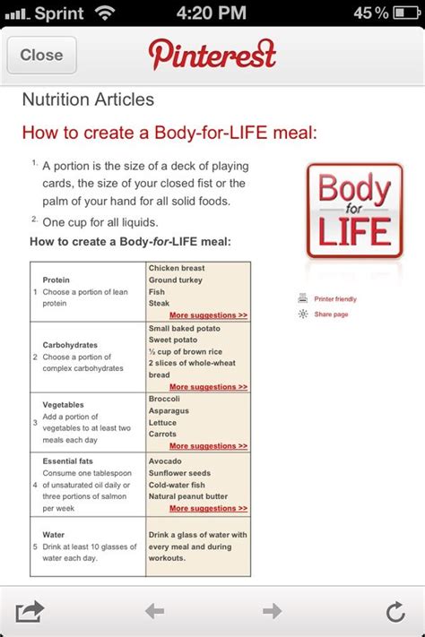 Body For Life Printable Sheets