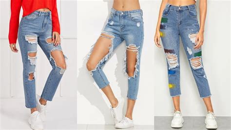 Full Damaged Jeans Design Stylish Ripped Jeans For Girls Trendy Damaged Jeans Partywear Jeans
