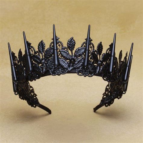 black spiked tiara spiked crown black tiara spiked wedding tiara black wedding gothic tiara