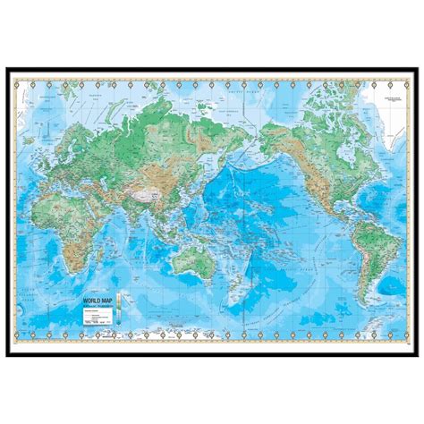 World Advanced Physical Mounted Map Shop Classroom Maps