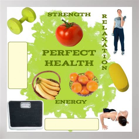 Vision Board For Perfect Health Poster