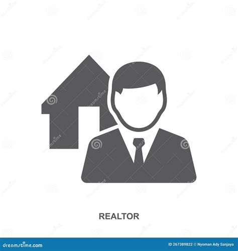 Realtor Icon Vector Style Is Flat Iconic Symbol Gray Color White