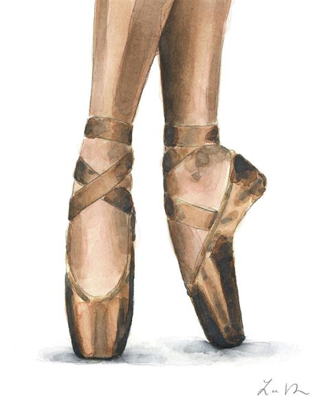 Brown Satin Pointe Shoes Ballet Slippers Painting By Laura Row Pixels