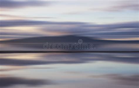 Intentional Camera Movement Of Sunset Landscape Image Of Distant