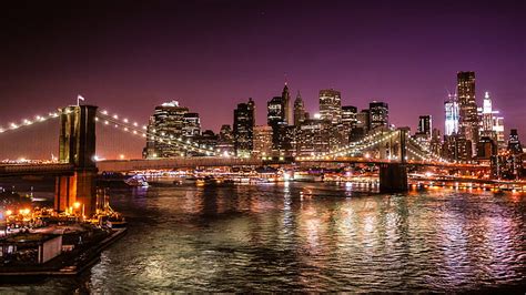 Hd Wallpaper New York City United States Of America Night On The