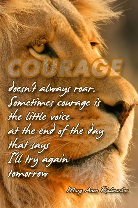 Inspirational Courage Doesnt Always Roar By Mary Anne Radmacher