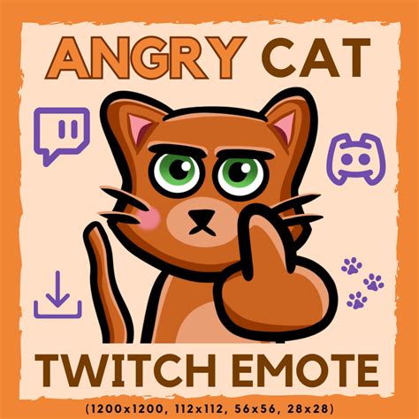 Angry Ginger Cat Cat Emote Funny Cat Emote Angry Cat Emote Cat Middle