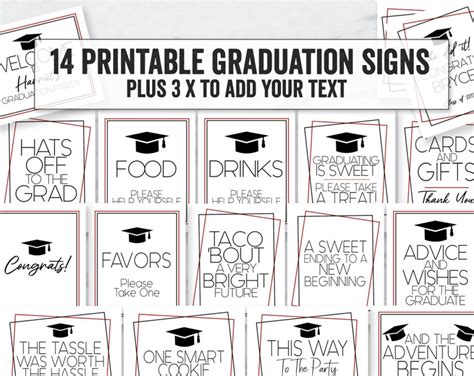 Printable Graduation Party Signs Digital Graduating Party Signs