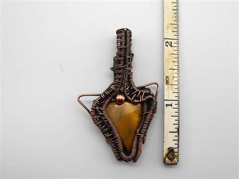 Tiger S Eye Wire Wrapped Copper Pendant Etsy