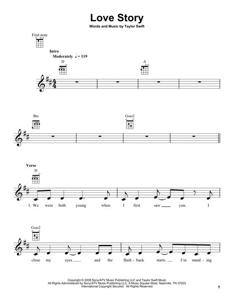Guitar Chords Taylor Swift Love Story