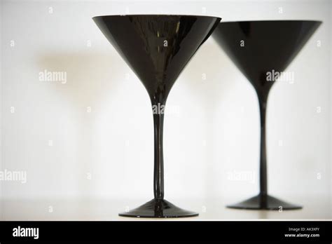 Black Martini Glasses Stock Photo Alamy