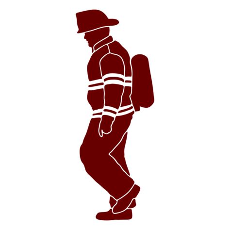 Walking Profile Firefighter Silhouette Transparent Png And Svg Vector File