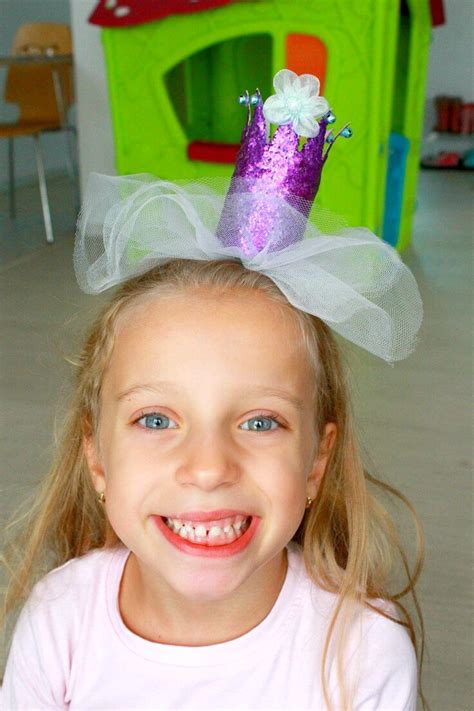 Diy Princess Crown Made With Paper Rolls Glitter And Tulle