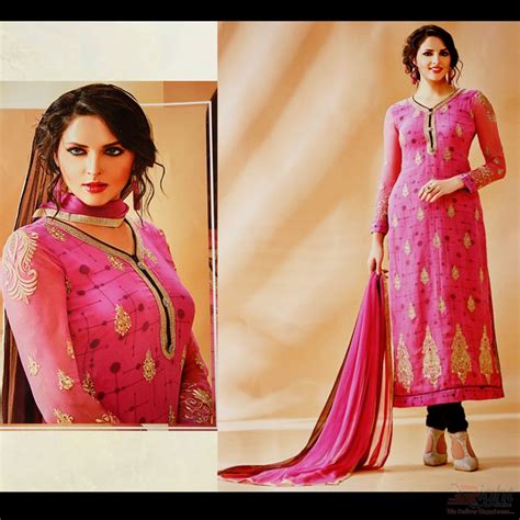 Original Indian Rose Fashion Pink Color Georgette Unstitch Salwar Kamiz