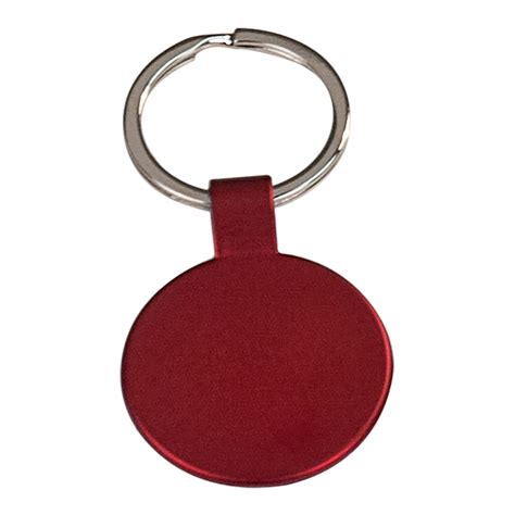 Red Round Metal Keychain