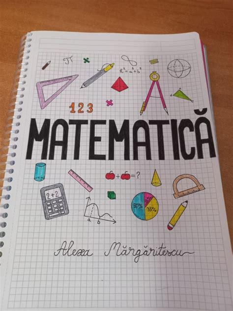 A Notebook With The Words Matematica Written On It And Various School