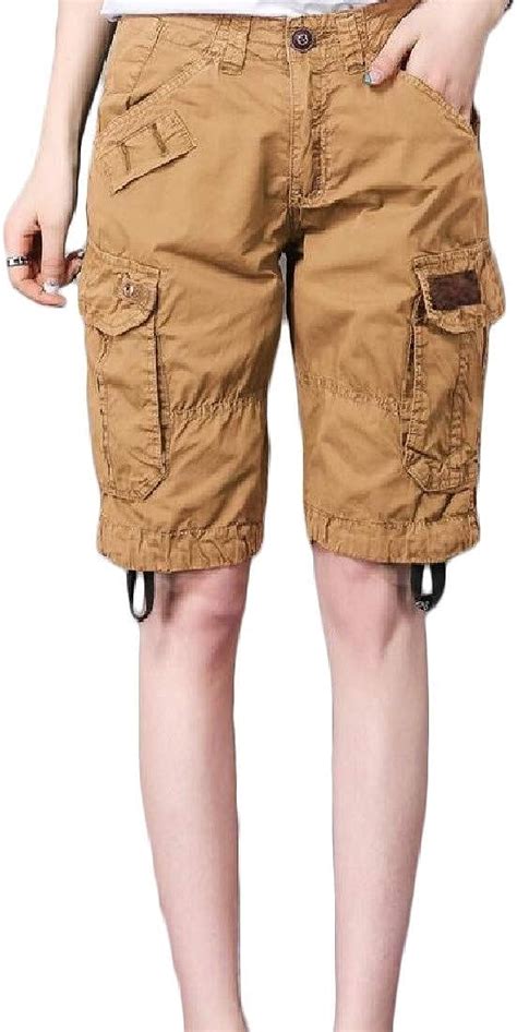 Hande Womens Plus Size Multi Pockets Cargo Outdoor Casual Pants Shorts