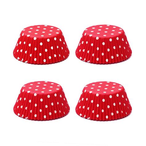 Red And White Polka Dot Paper Cupcake Liners Standard Size Party Supplies
