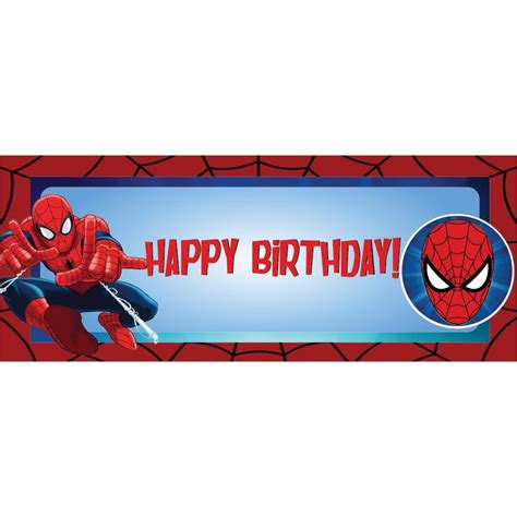 Spiderman Birthday Banner For Decoration 5x2 Feet Party Propz