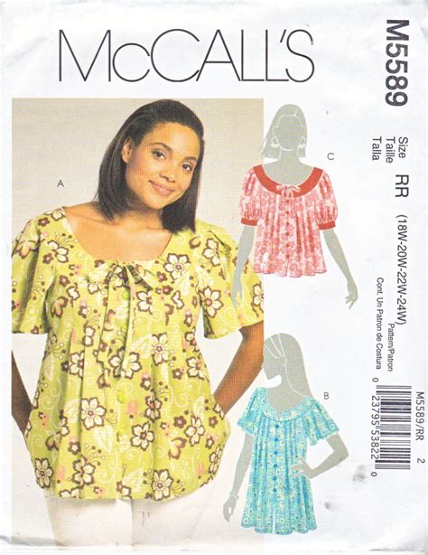 Mccall S Sewing Pattern Womans Plus Size W W Loose Fitting
