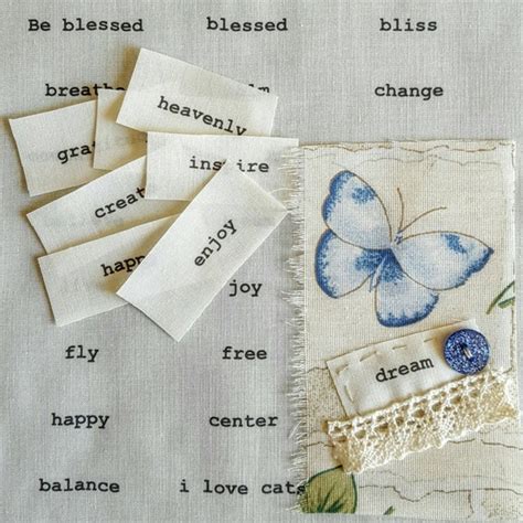Items Similar To Words On Fabric Hand Printed Inspirational Words