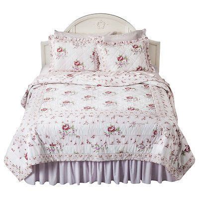New Nwt Simply Shabby Chic Rachel Ashwell Mayberry Rose Floral Quilt