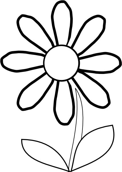 White Daisy With Stem Clip Art At Clker Com Vector Clip Art Online