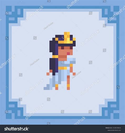 Ancient Greek Goddess Pixel Art Character เวกเตอร์สต็อก ปลอดค่า