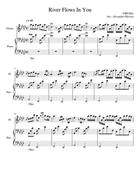 River flows in you by.yiruma. River Flows In You for Flute Sheet music for Flute, Piano | Download free in PDF or MIDI ...