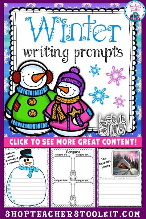 Winter Writing Prompts Winter Themed Writing Journal Winter Writing