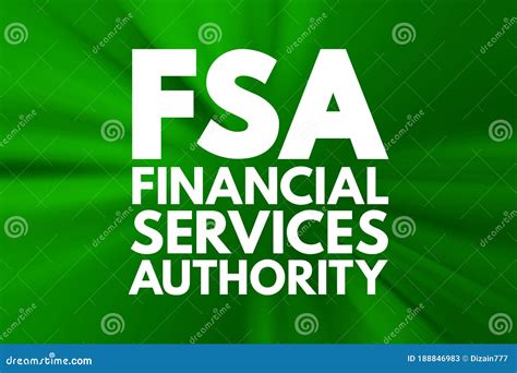 Fsa Financial Services Authority Acronym Business Concept Background