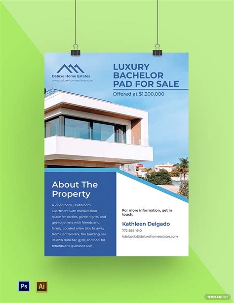 Real Estate Marketing Poster Template Illustrator Psd