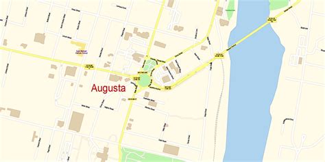 Augusta Maine Us Pdf Map Vector Exact City Plan Detailed Street Map