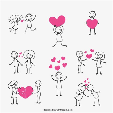 Stick Figure Couple In Love Vector Free Download