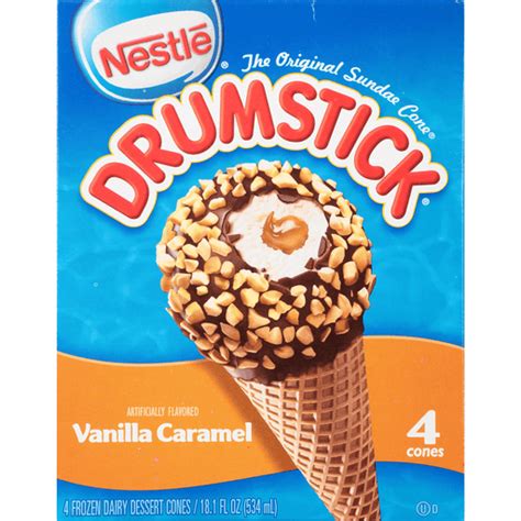 Nestle Vanilla Caramel Drumstick Ice Cream Cone 4 Pack Ice Cream