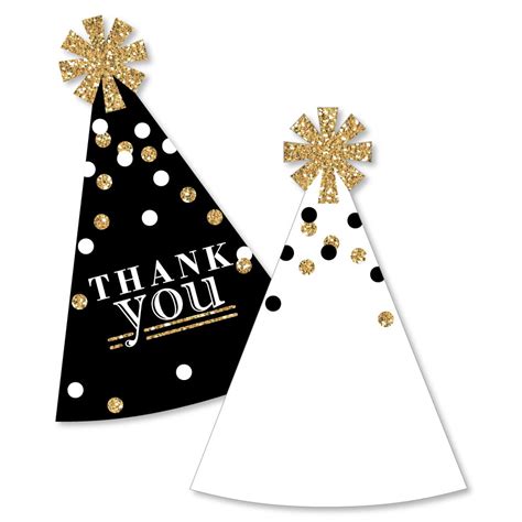 Adult Happy Birthday Gold Shaped Thank You Cards Birthday Party
