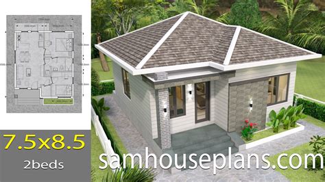 House Plans 75x85m With 2 Bedrooms Samhouseplans