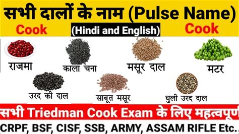 Pulses Names In English And Hindi दालों के नाम Dalo Ke Naam Hindi