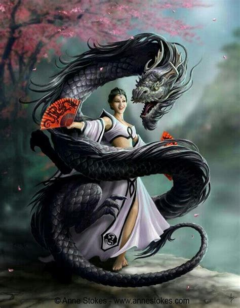 Chinese Dragon And Lady Dragon Artwork Anne Stokes Art Dragon Art