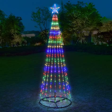 Buy 7 Ft Lighted Outdoor Christmas Tree 336 Leds Pre Lit Christmas