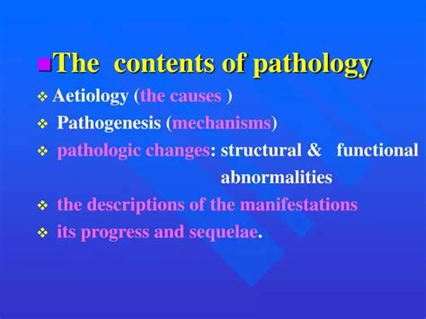 Ppt The Contents Of Pathology Aetiology The Causes Pathogenesis
