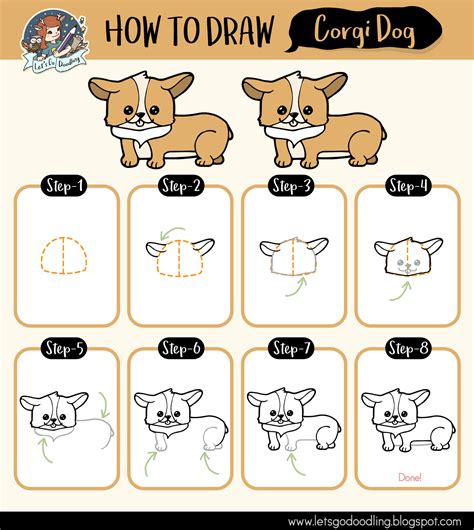 How To Draw Corgi Dog Easy Step By Step Drawing Tutorial