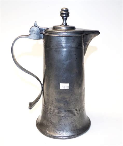 Antique Pewter Jug With Base Marks 28 Cm Height Pewter Metalware