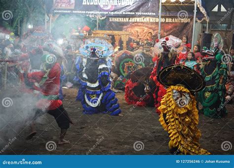 Jathilan Barongan Folk Dance Yogyakarta Indonesia Editorial Photo