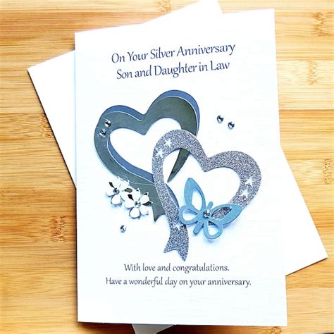 25th Wedding Anniversary Card For Daughter And Son In Law Etsy Uk