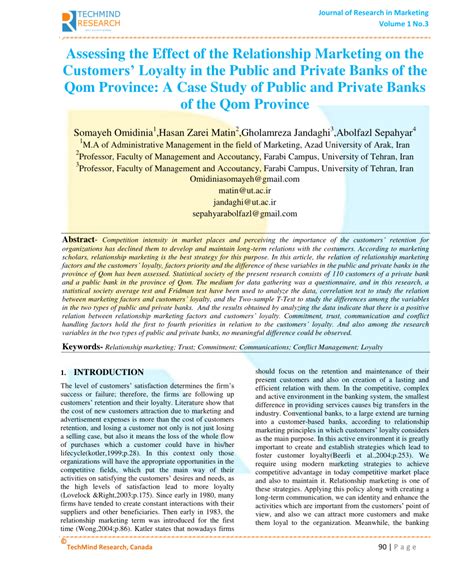 With so much local demand, they don't have much need for your money. (PDF) Assessing the Effect of the Relationship Marketing ...
